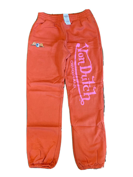 Von Dutch Other - Von Dutch Originals Mens Eyeball Jogger Sweatpants Orange #JGFL200-5 Size XL
